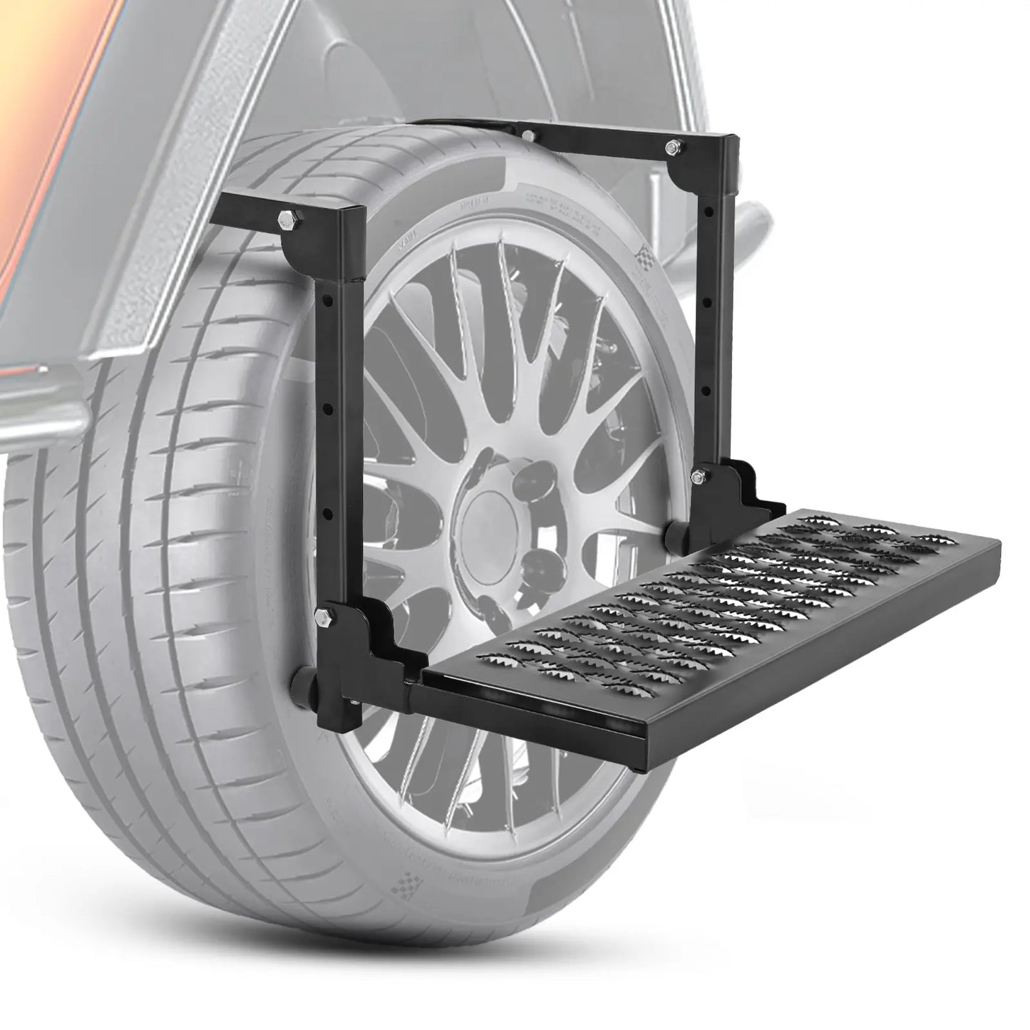Nilight Heavy-Duty Portable Folding Metal Tire Step, Truck Accessories, Non-Slip Steel Surface, Height-Adjustable with 3 & 5 Positions for 10”-15” Tires, 350 Lbs Max Weight Capacity, Easy Installation
