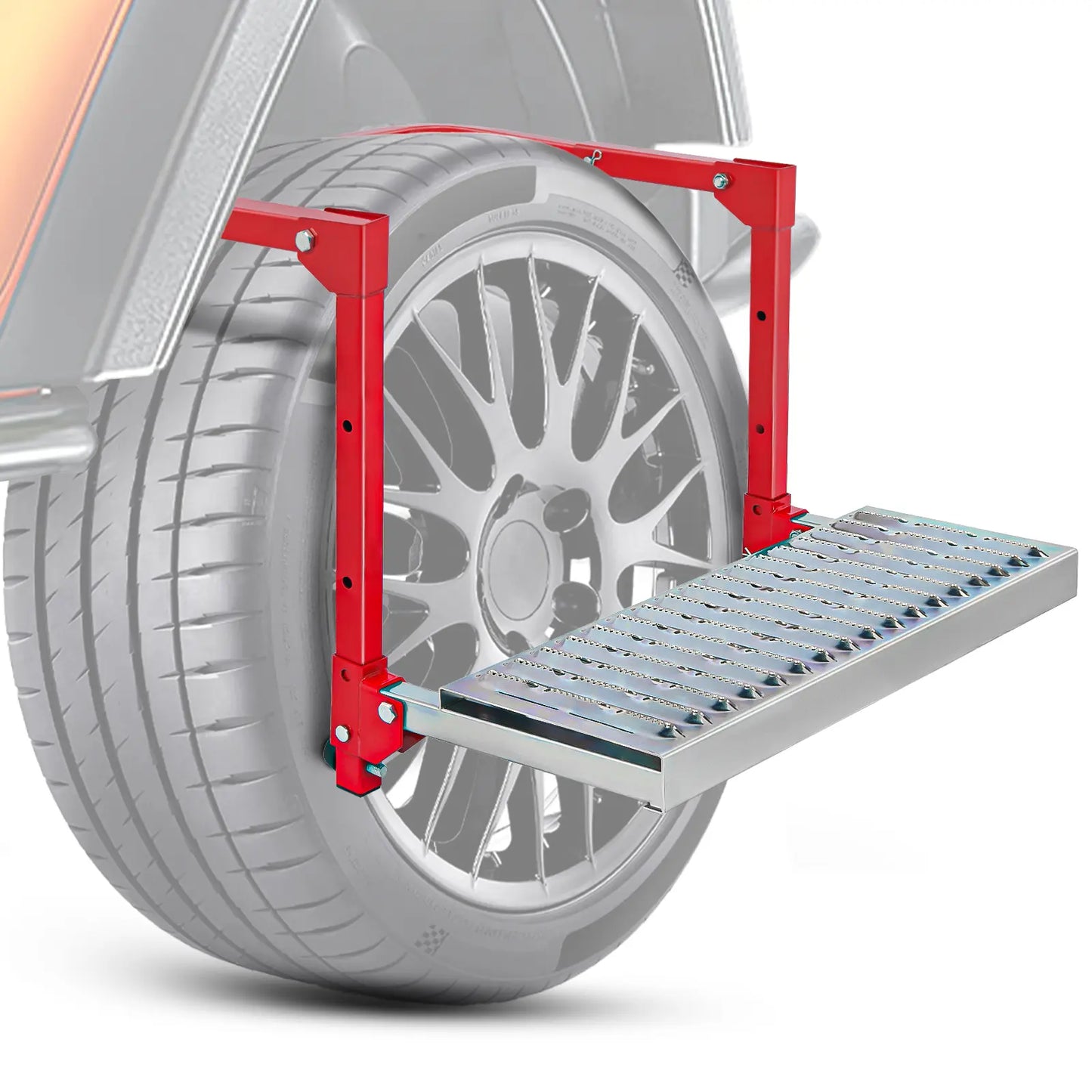 Nilight Heavy-Duty Portable Folding Metal Tire Step, Truck Accessories, Non-Slip Steel Surface, Height-Adjustable with 3 & 5 Positions for 10”-15” Tires, 350 Lbs Max Weight Capacity, Easy Installation
