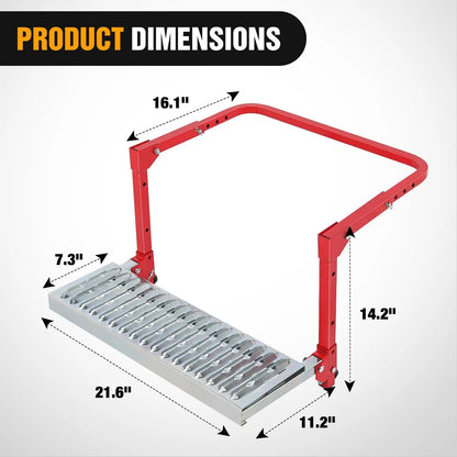 Nilight Heavy-Duty Portable Folding Metal Tire Step, Truck Accessories, Non-Slip Steel Surface, Height-Adjustable with 3 & 5 Positions for 10”-15” Tires, 350 Lbs Max Weight Capacity, Easy Installation