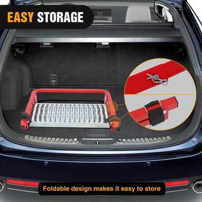 Nilight Heavy-Duty Portable Folding Metal Tire Step, Truck Accessories, Non-Slip Steel Surface, Height-Adjustable with 3 & 5 Positions for 10”-15” Tires, 350 Lbs Max Weight Capacity, Easy Installation